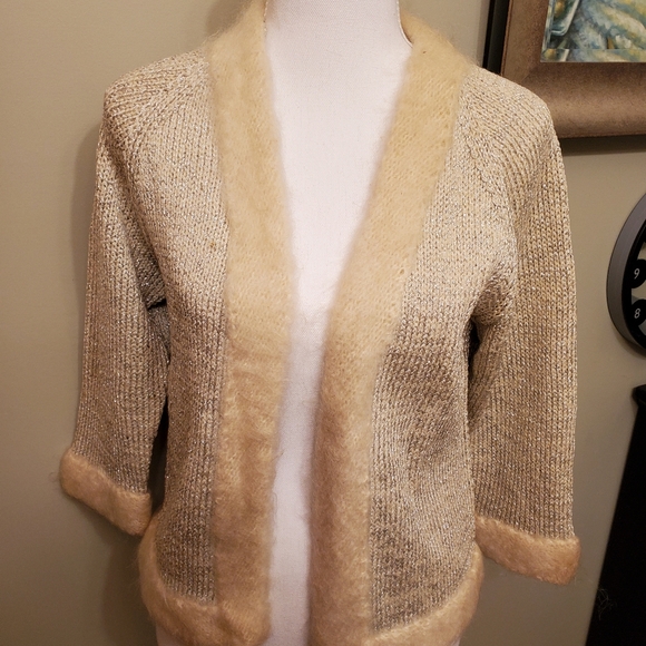 Vintage shiny Christmas cardigan - Picture 2 of 5